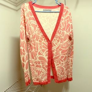 Old Navy coral button-up sweater